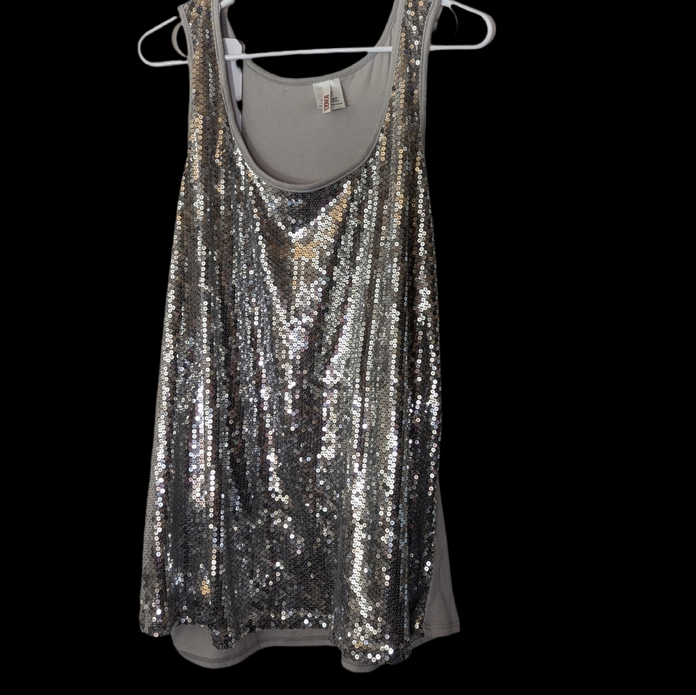 Silver Sequin Tank Top 3x